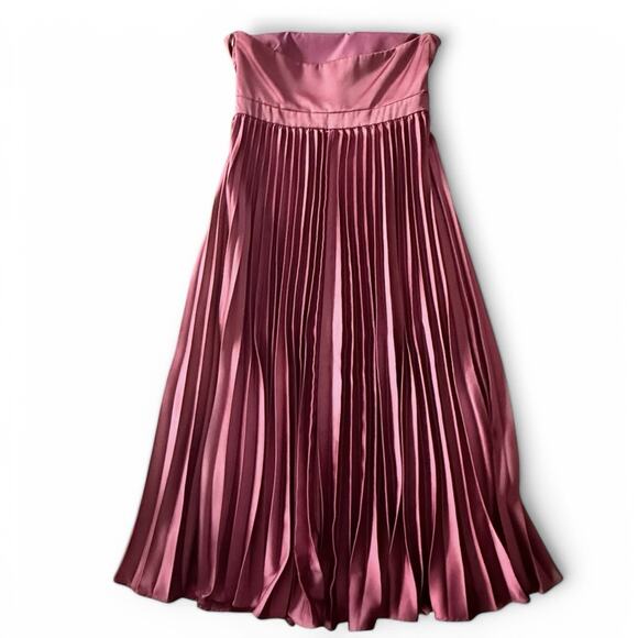 Elle Zeitoune Jayee Halter Gown Dress Burgundy Pleated Medium. Wedding. Party - Picture 7 of 12